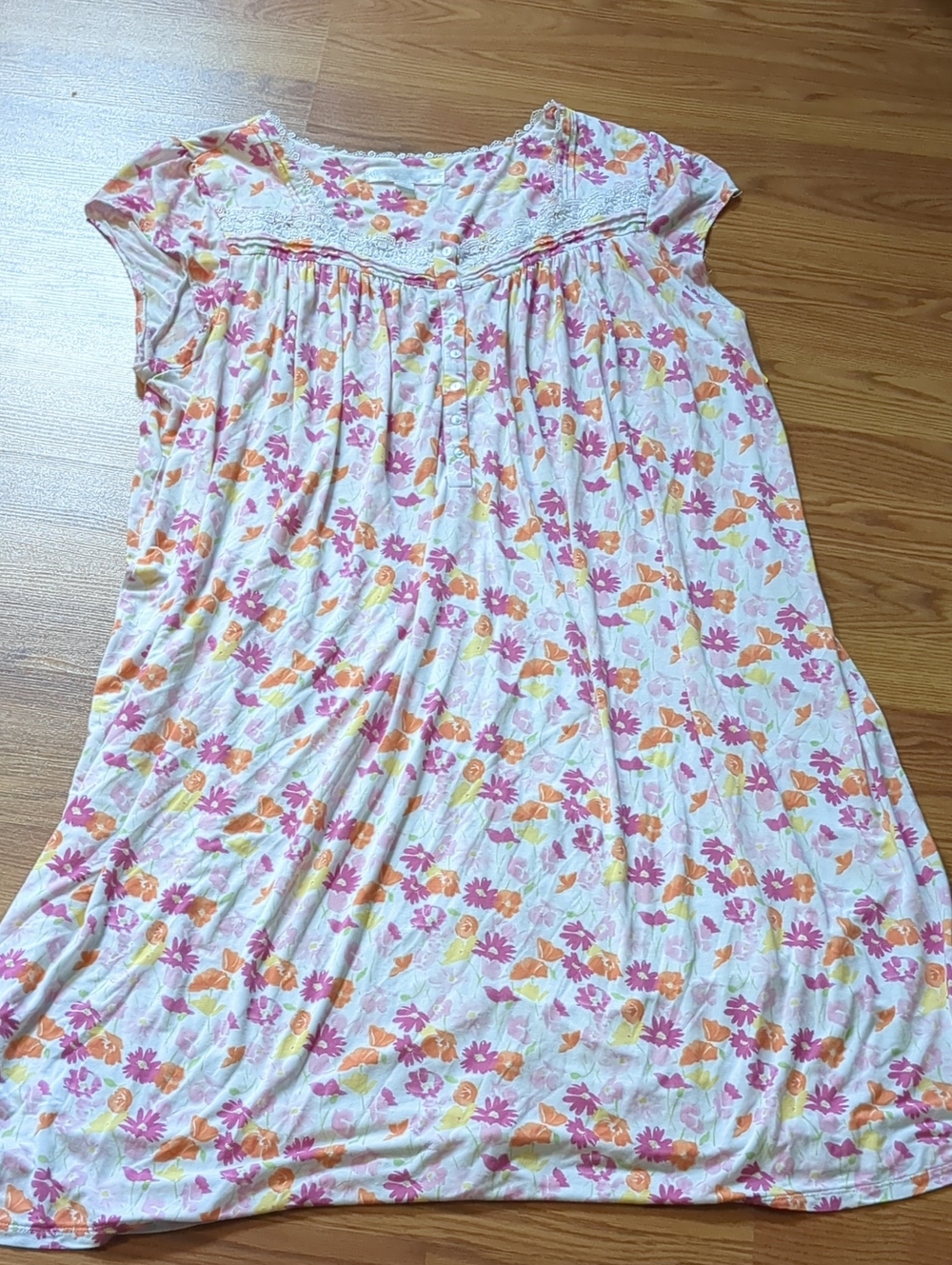 Eileen West Floral Modal Knit Ballet Nightgown Size XL